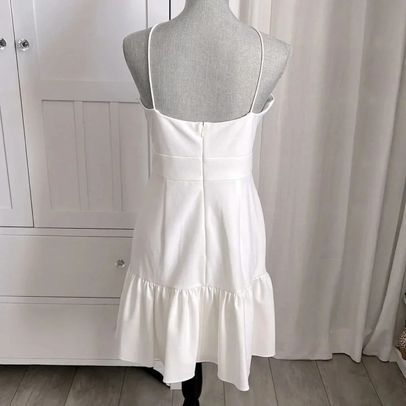 AIDAN NWOT White Ruffle Cutout Dress, Size 8 - Picture 5 of 13
